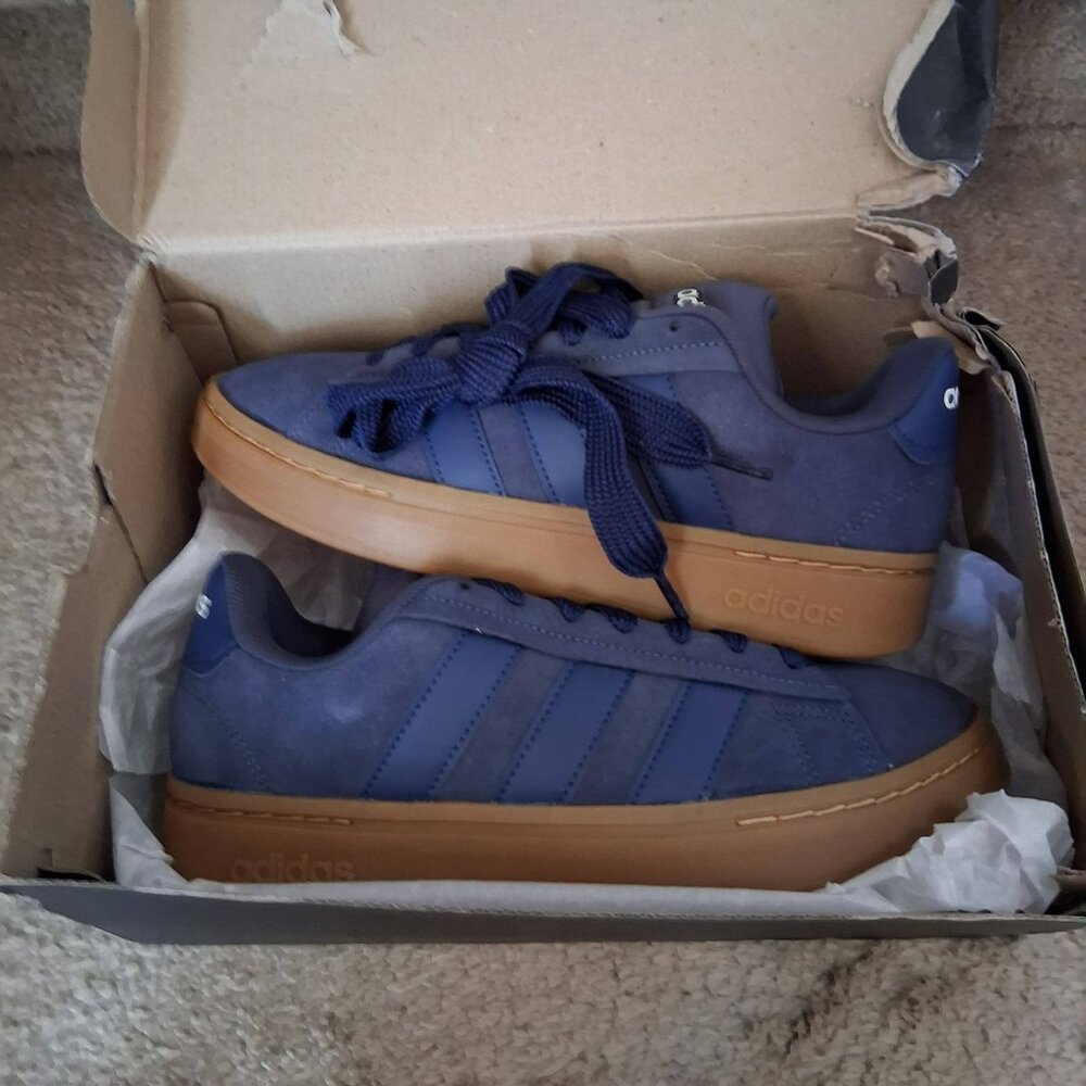 ADIDAS MENS GRAND COURT ALPHA 00s NAVY SNEAKER Sz 7